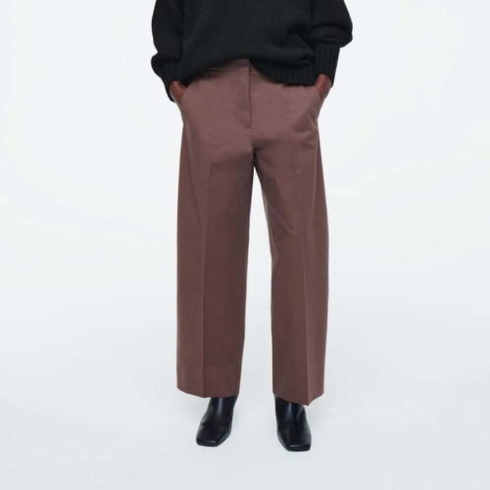COS Cotton-Twill Chinos in Brown Size 14